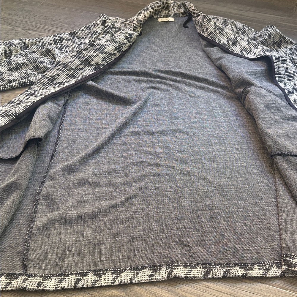 Melloday | Black And White Light Tweed Long Cardigan Sweater Size 2X - Picture 9 of 12